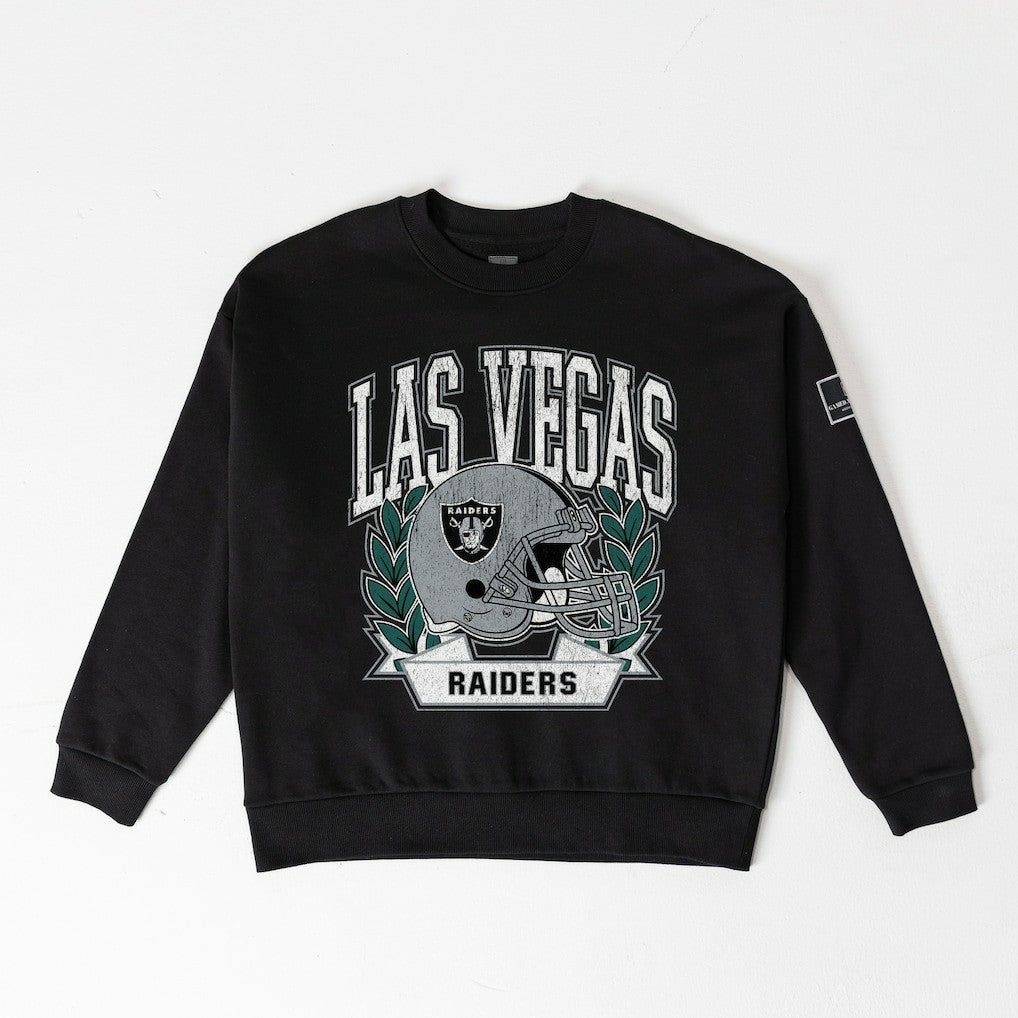 Gameday Couture Women's Oversized Victory Lane Black Label Premium Fleece Sweatshirt - Las Vegas Raiders