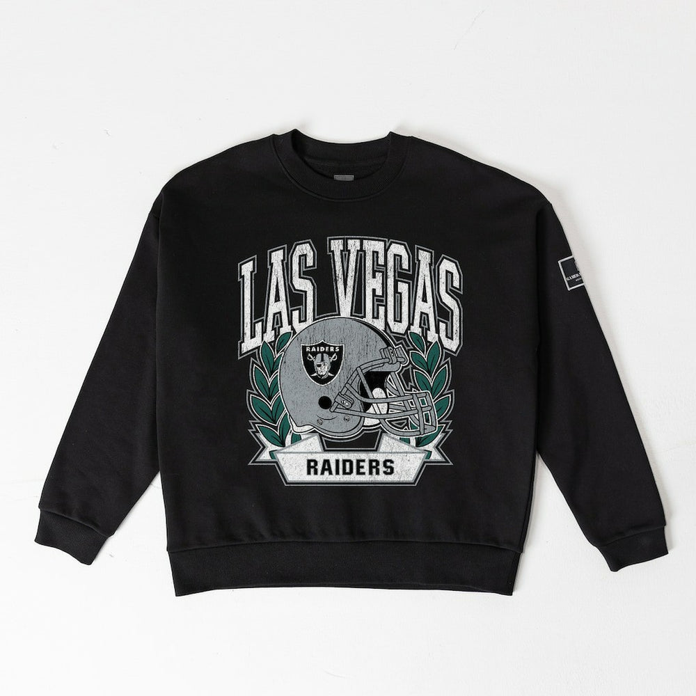 Gameday Couture Women's Oversized Victory Lane Black Label Premium Fleece Sweatshirt - Las Vegas Raiders
