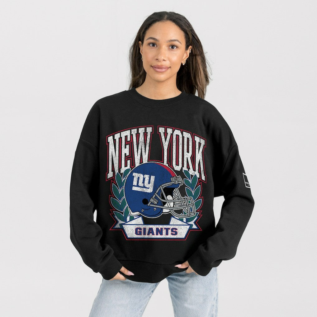 Gameday Couture Women's Oversized Victory Lane Black Label Premium Fleece Sweatshirt - New York Giants