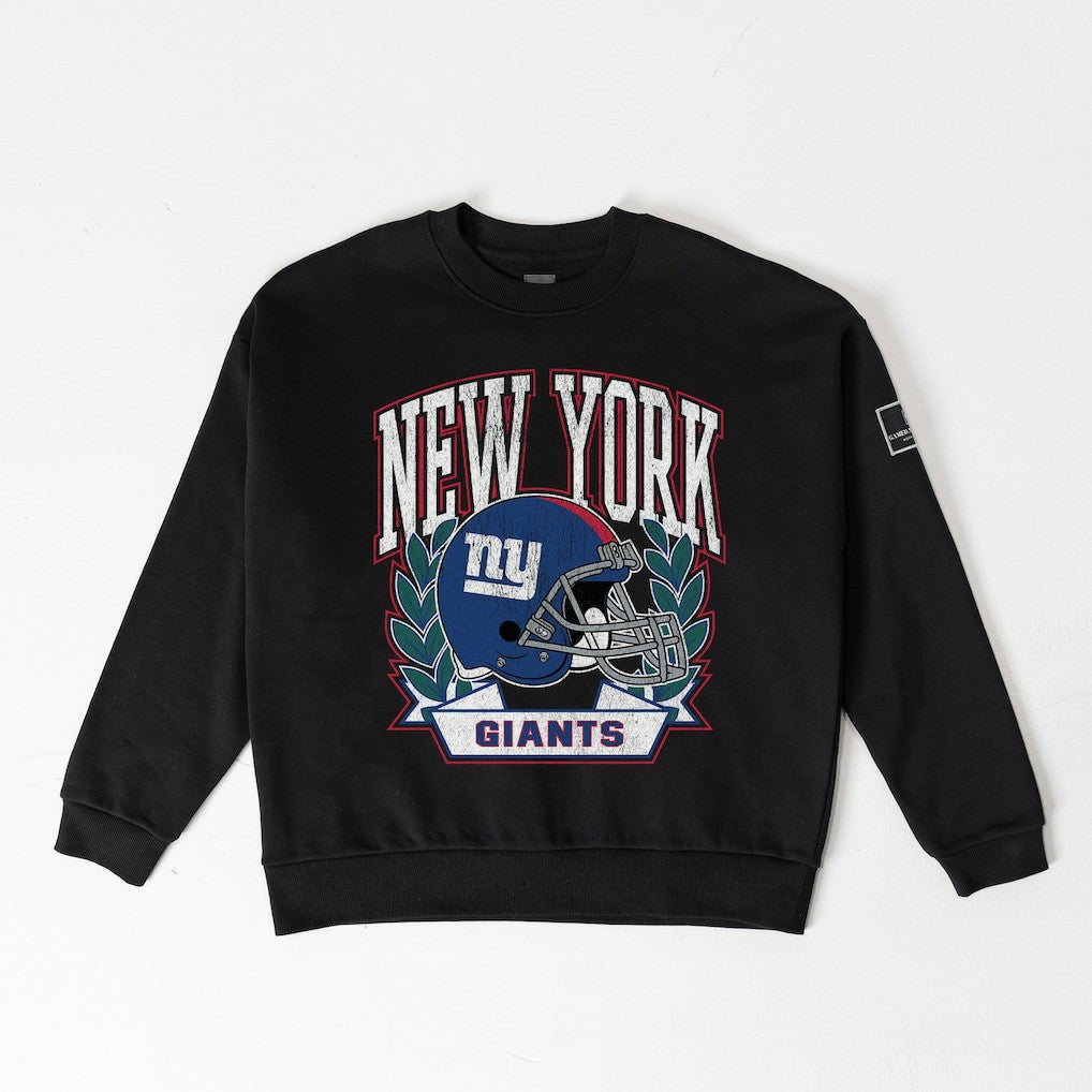 Gameday Couture Women's Oversized Victory Lane Black Label Premium Fleece Sweatshirt - New York Giants
