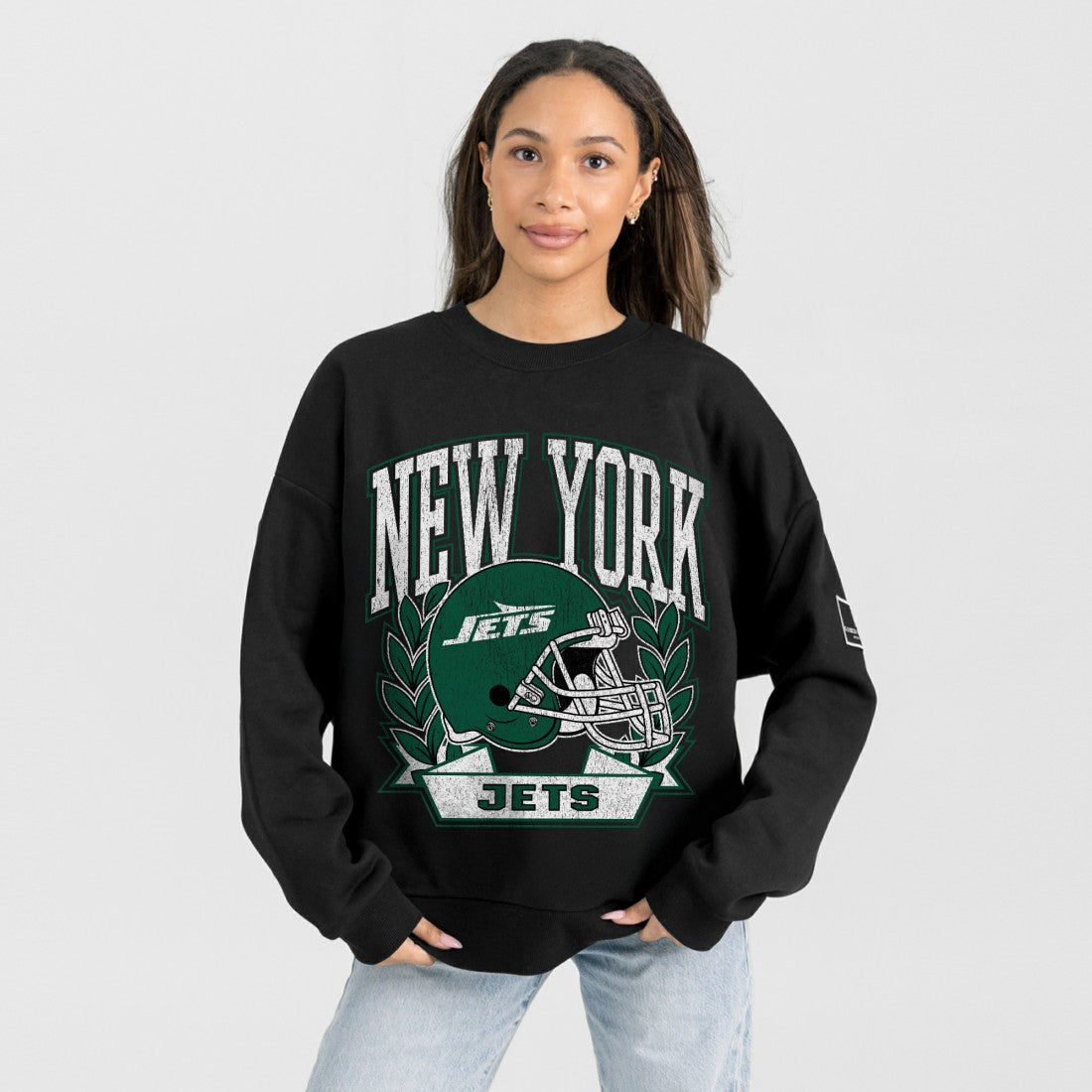 Gameday Couture Women's Oversized Victory Lane Black Label Premium Fleece Sweatshirt - New York Jets