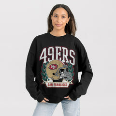 Gameday Couture Women's Oversized Victory Lane Black Label Premium Fleece Sweatshirt - San Francisco 49ers
