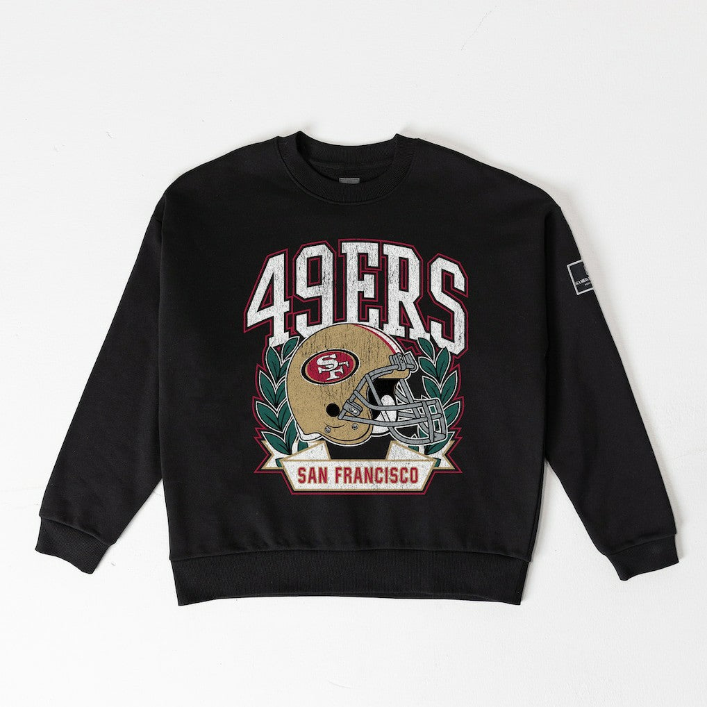 Gameday Couture Women's Oversized Victory Lane Black Label Premium Fleece Sweatshirt - San Francisco 49ers