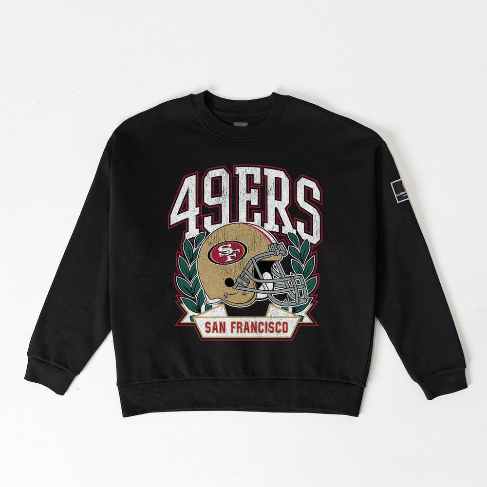 Gameday Couture Women's Oversized Victory Lane Black Label Premium Fleece Sweatshirt - San Francisco 49ers