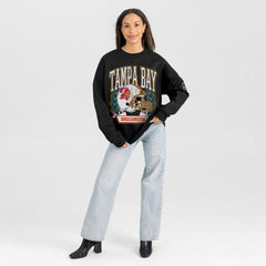 Gameday Couture Women's Oversized Victory Lane Black Label Premium Fleece Sweatshirt - Tampa Bay Buccaneers