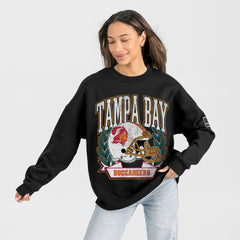 Gameday Couture Women's Oversized Victory Lane Black Label Premium Fleece Sweatshirt - Tampa Bay Buccaneers