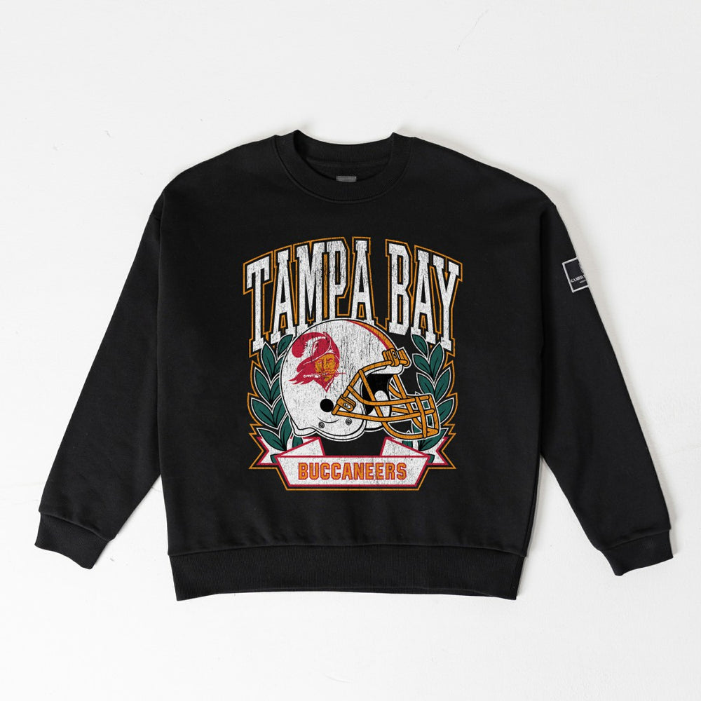 Gameday Couture Women's Oversized Victory Lane Black Label Premium Fleece Sweatshirt - Tampa Bay Buccaneers