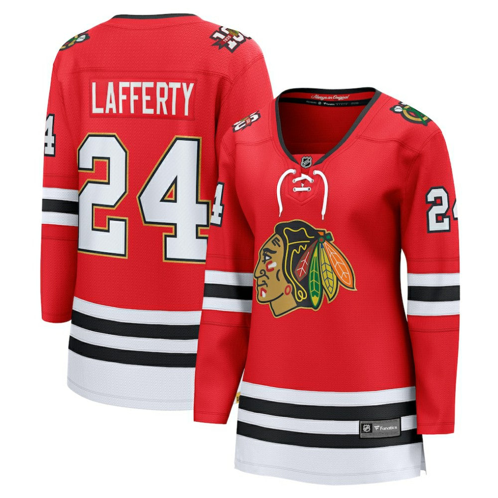 NHL Red Sam Lafferty Chicago Blackhawks Fanatics Women's Centennial Breakaway Player Jersey