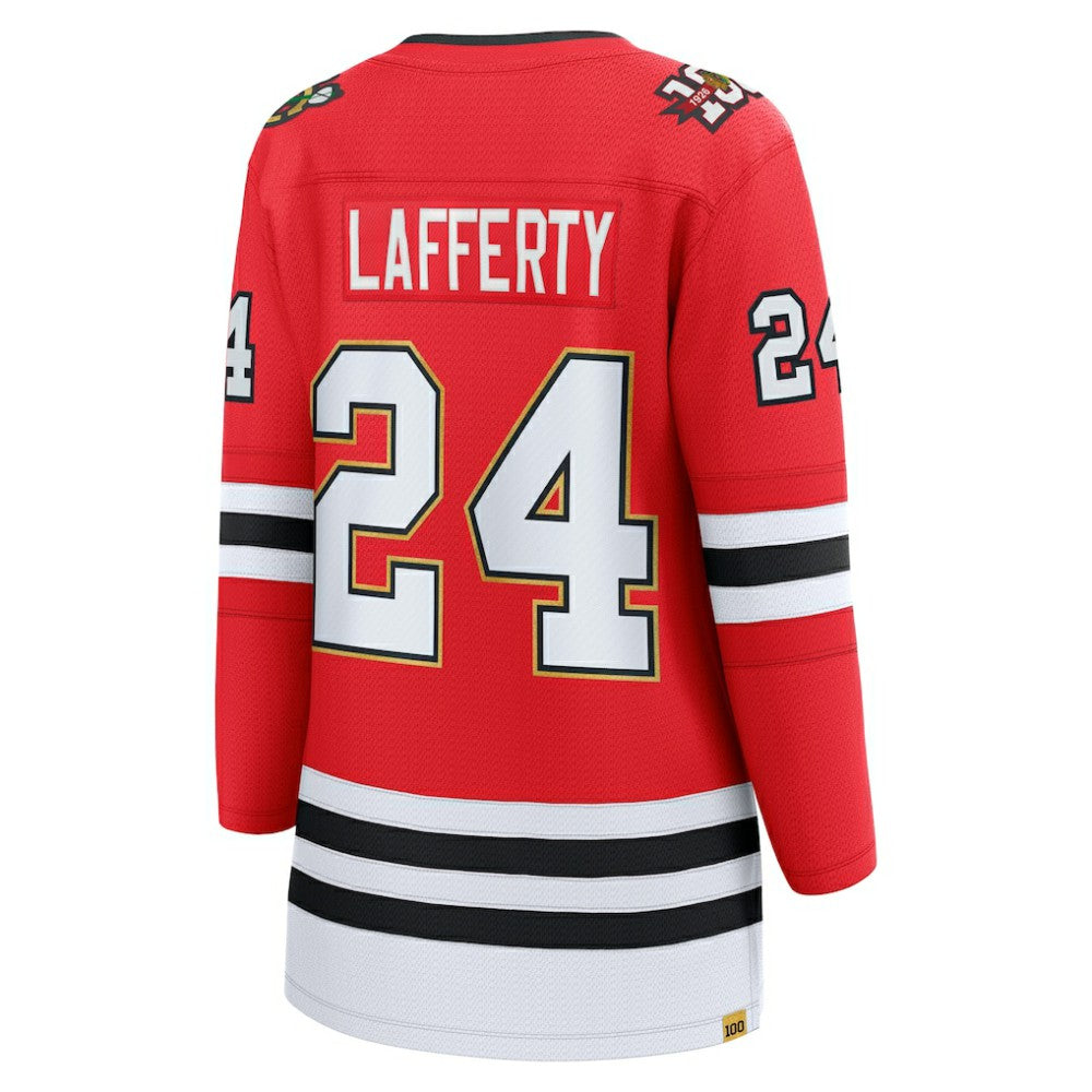 NHL Red Sam Lafferty Chicago Blackhawks Fanatics Women's Centennial Breakaway Player Jersey