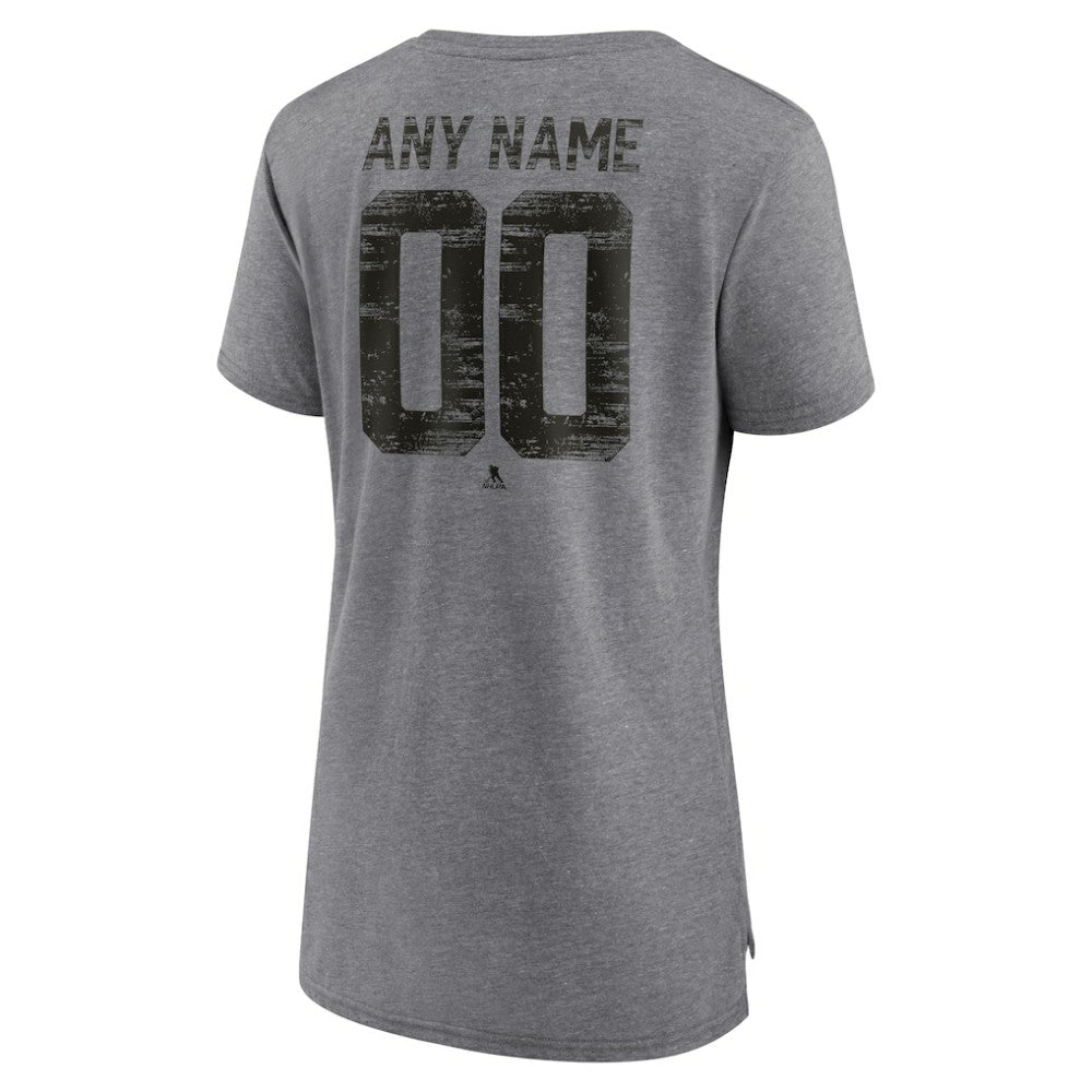 NHL Gray Anaheim Ducks Women's Heritage Custom Tri-Blend T-Shirt
