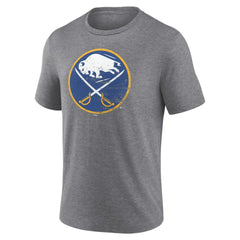 NHL Gray Buffalo Sabres Heritage Custom Tri-Blend T-Shirt