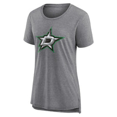 NHL Gray Dallas Stars Women's Heritage Custom Tri-Blend T-Shirt