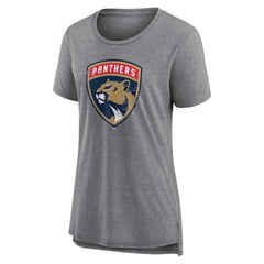NHL Gray Florida Panthers Women's Heritage Custom Tri-Blend T-Shirt