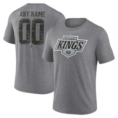 NHL Gray Los Angeles Kings Heritage Custom Tri-Blend T-Shirt