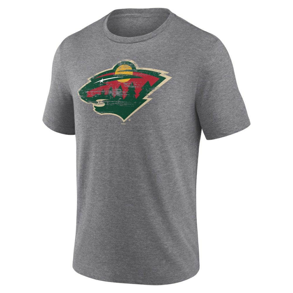 NHL Gray Minnesota Wild Heritage Custom Tri-Blend T-Shirt