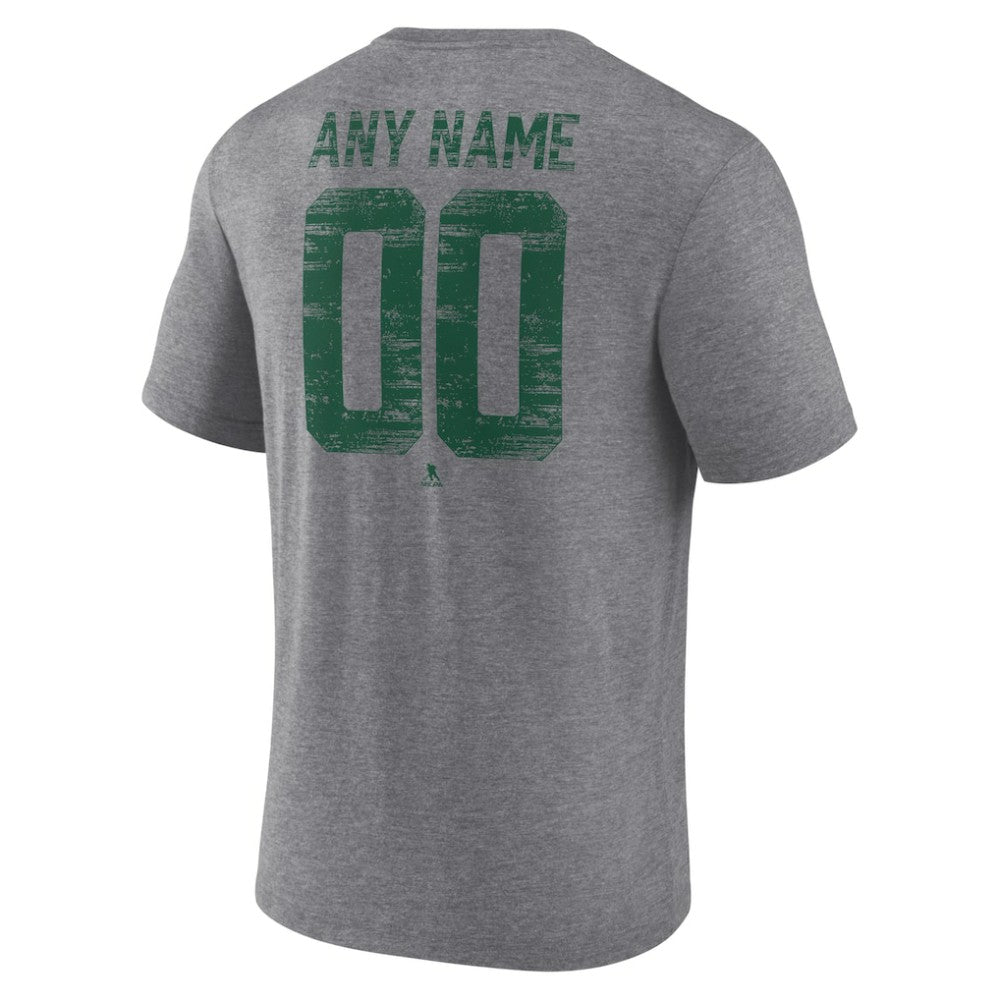 NHL Gray Minnesota Wild Heritage Custom Tri-Blend T-Shirt