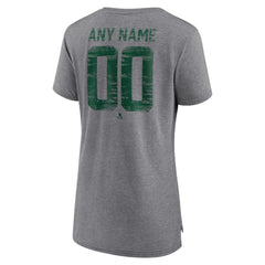 NHL Gray Minnesota Wild Women's Heritage Custom Tri-Blend T-Shirt