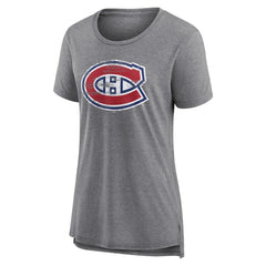 NHL Gray Montreal Canadiens Women's Heritage Custom Tri-Blend T-Shirt