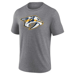 NHL Gray Nashville Predators Heritage Custom Tri-Blend T-Shirt