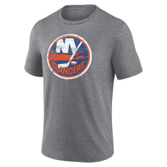 NHL Gray New York Islanders Heritage Custom Tri-Blend T-Shirt