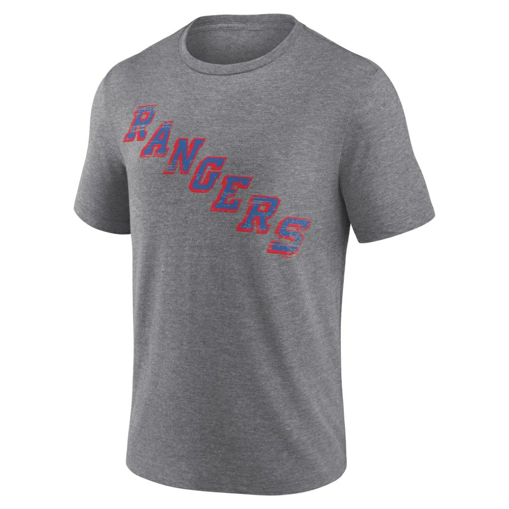 NHL Gray New York Rangers Heritage Custom Tri-Blend T-Shirt