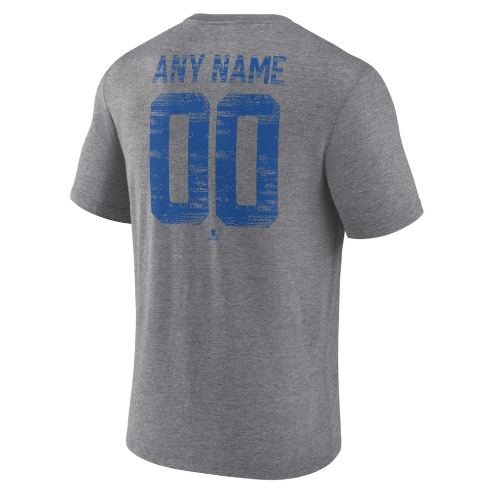 NHL Gray New York Rangers Heritage Custom Tri-Blend T-Shirt
