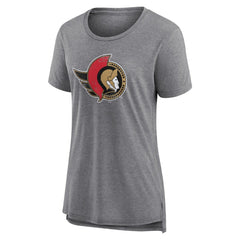NHL Gray Ottawa Senators Women's Heritage Custom Tri-Blend T-Shirt