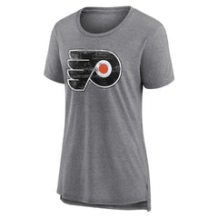 NHL Gray Philadelphia Flyers Women's Heritage Custom Tri-Blend T-Shirt