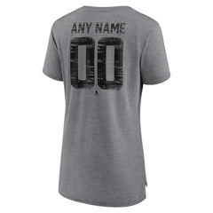 NHL Gray San Jose Sharks Women's Heritage Custom Tri-Blend T-Shirt