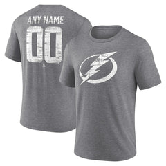NHL Gray Tampa Bay Lightning Heritage Custom Tri-Blend T-Shirt
