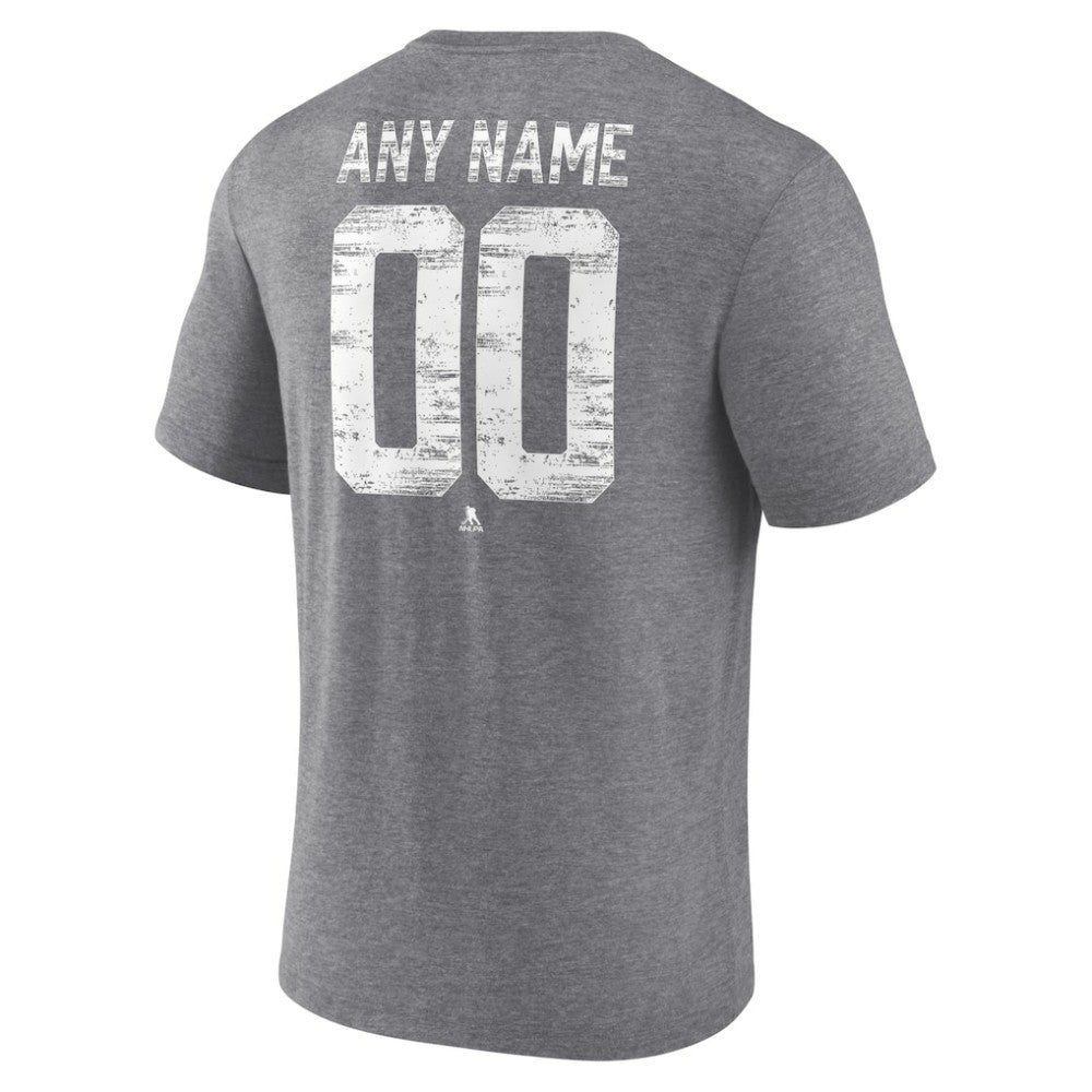 NHL Gray Tampa Bay Lightning Heritage Custom Tri-Blend T-Shirt