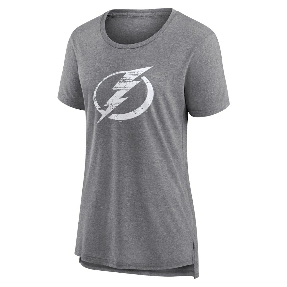 NHL Gray Tampa Bay Lightning Women's Heritage Custom Tri-Blend T-Shirt