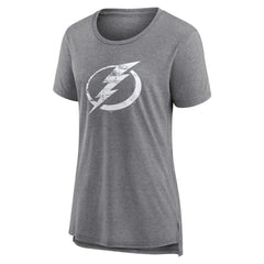 NHL Gray Tampa Bay Lightning Women's Heritage Custom Tri-Blend T-Shirt