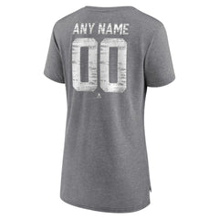 NHL Gray Tampa Bay Lightning Women's Heritage Custom Tri-Blend T-Shirt