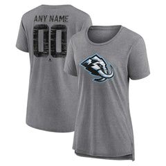 NHL Gray Utah Mammoth Women's Heritage Custom Tri-Blend T-Shirt
