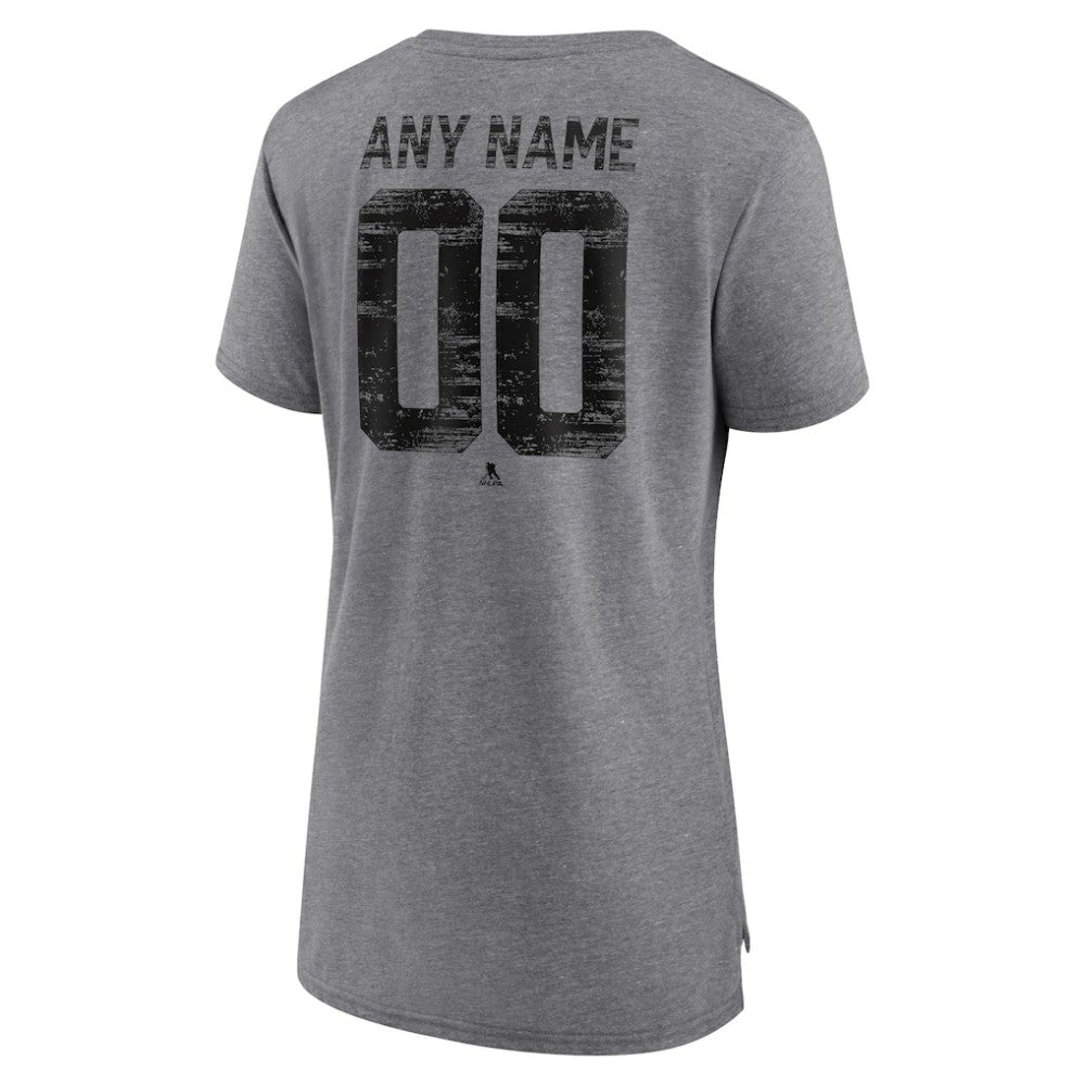 NHL Gray Utah Mammoth Women's Heritage Custom Tri-Blend T-Shirt