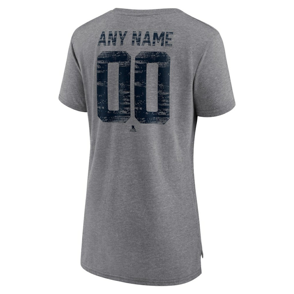 NHL Gray Vancouver Canucks Women's Heritage Custom Tri-Blend T-Shirt