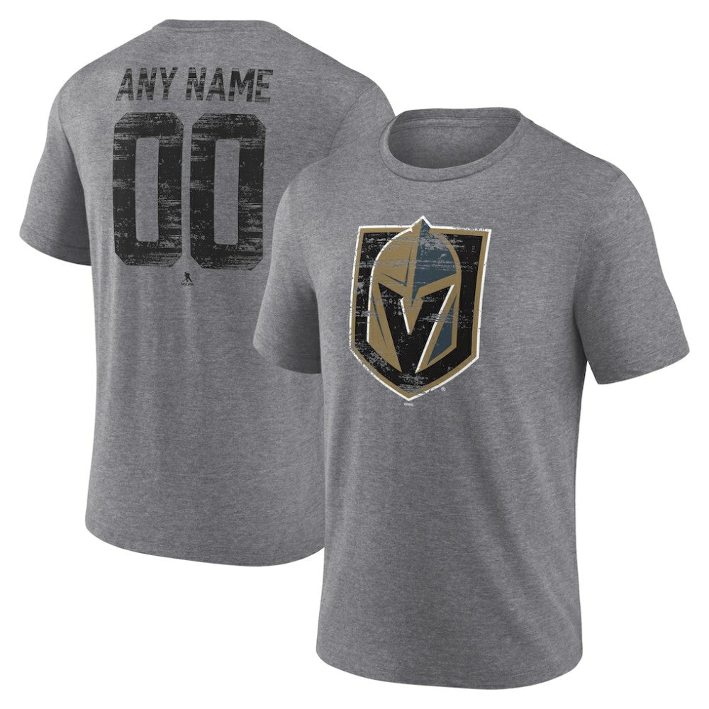 NHL Gray Vegas Golden Knights Heritage Custom Tri-Blend T-Shirt