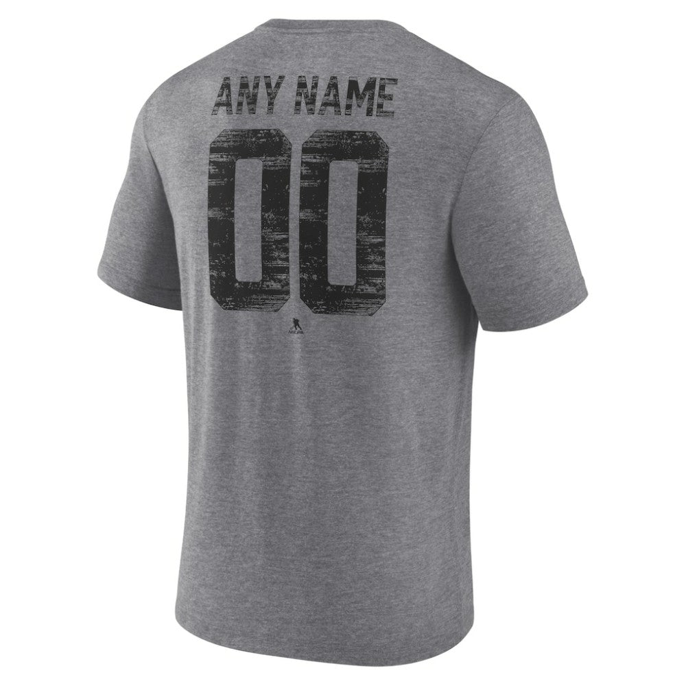 NHL Gray Vegas Golden Knights Heritage Custom Tri-Blend T-Shirt