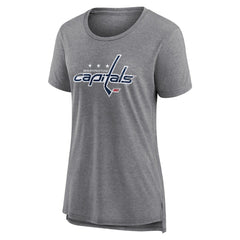 NHL Gray Washington Capitals Women's Heritage Custom Tri-Blend T-Shirt