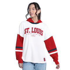 MLB St. Louis Cardinals G-III 4Her by Carl Banks Women's Key Player Oversized Hooded Long Sleeve T-Shirt
