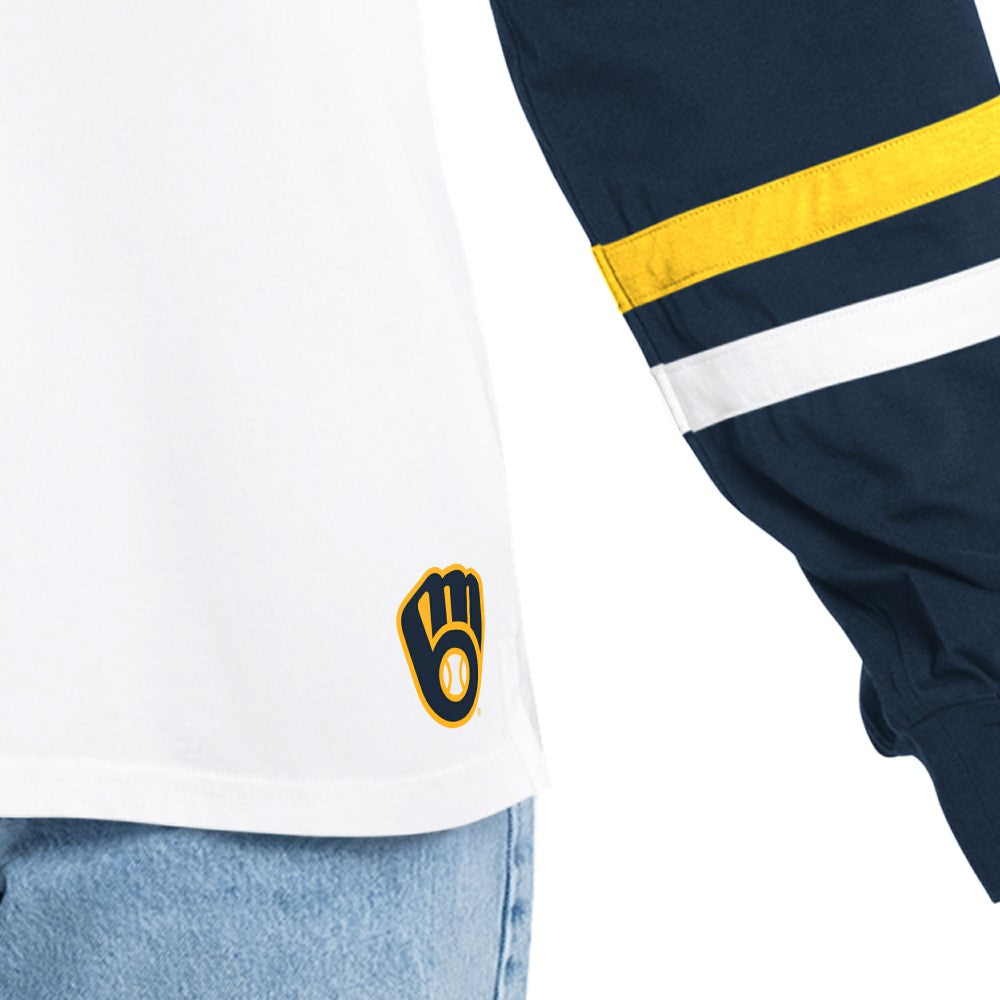 MLB Milwaukee Brewers G-III 4Her by Carl Banks Women's Key Player Oversized Hooded Long Sleeve T-Shirt