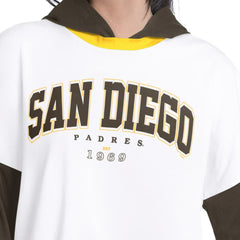 MLB San Diego Padres G-III 4Her by Carl Banks Women's Key Player Oversized Hooded Long Sleeve T-Shirt