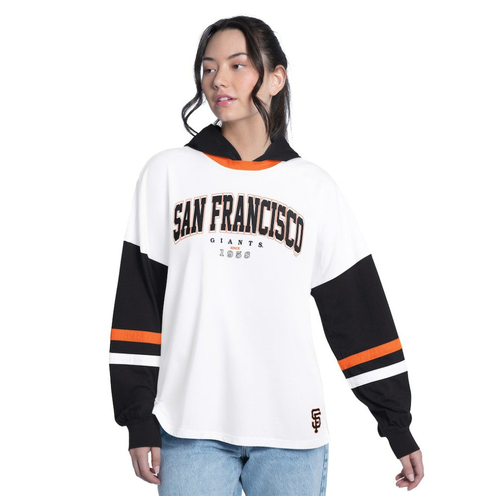 MLB San Francisco Giants G-III 4Her by Carl Banks Women's Key Player Oversized Hooded Long Sleeve T-Shirt