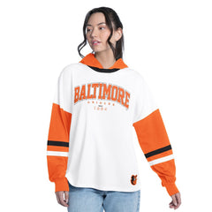 MLB Baltimore Orioles G-III 4Her by Carl Banks Women's Key Player Oversized Hooded Long Sleeve T-Shirt