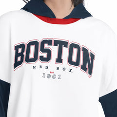 MLB Boston Red Sox G-III 4Her by Carl Banks Women's Key Player Oversized Hooded Long Sleeve T-Shirt