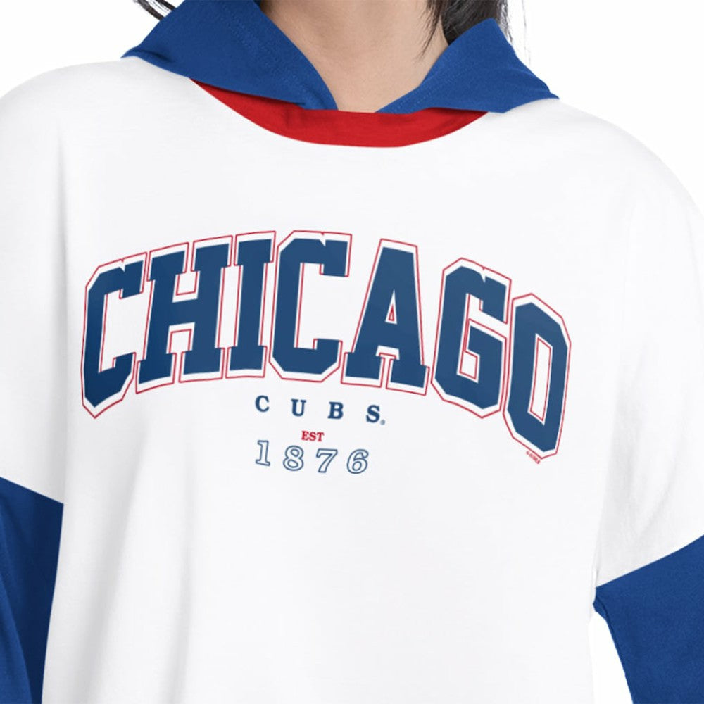 MLB Chicago Cubs G-III 4Her by Carl Banks Women's Key Player Oversized Hooded Long Sleeve T-Shirt