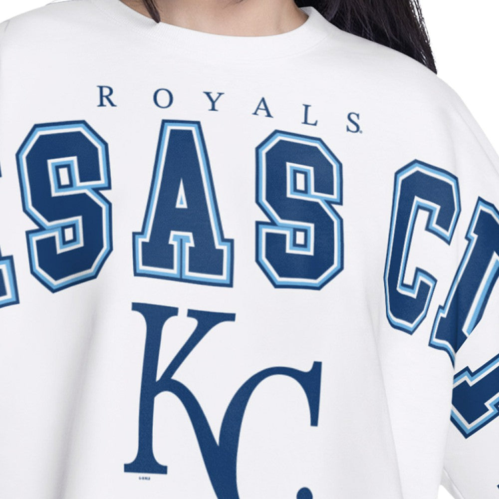 MLB Kansas City Royals G-III 4Her by Carl Banks Women's Bleachers Cropped Pullover Sweatshirt