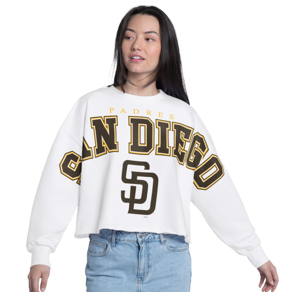 MLB San Diego Padres G-III 4Her by Carl Banks Women's Bleachers Cropped Pullover Sweatshirt