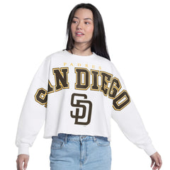 MLB San Diego Padres G-III 4Her by Carl Banks Women's Bleachers Cropped Pullover Sweatshirt